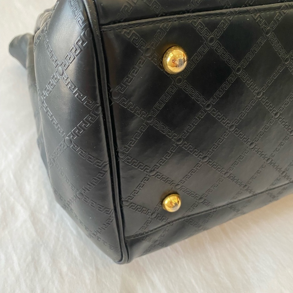 Gianni Versace Medusa quilted black leather Birkin-style Bag Travel Satchel - Picture 9 of 16